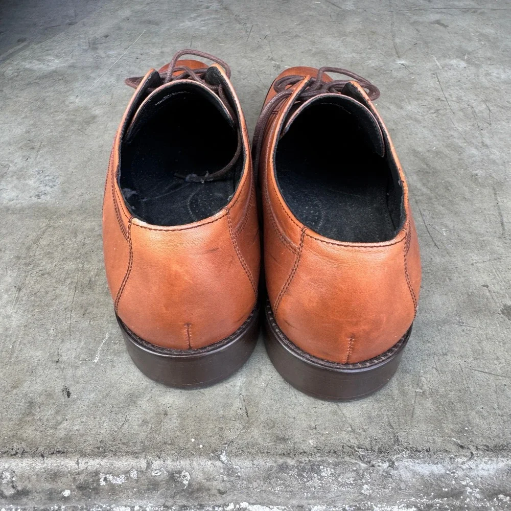 Johnston & Murphy Men Tan Leather Cap Toe Oxford Dress Shoes 59-11566 Size 10.5M